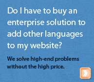 Do I have to buy an enterprise solution to add other languages to my website? We solve high-end problems without the high price.