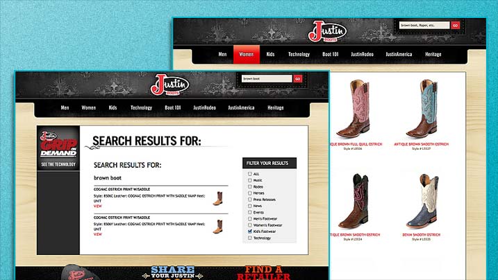 Justin Boots - Content Management