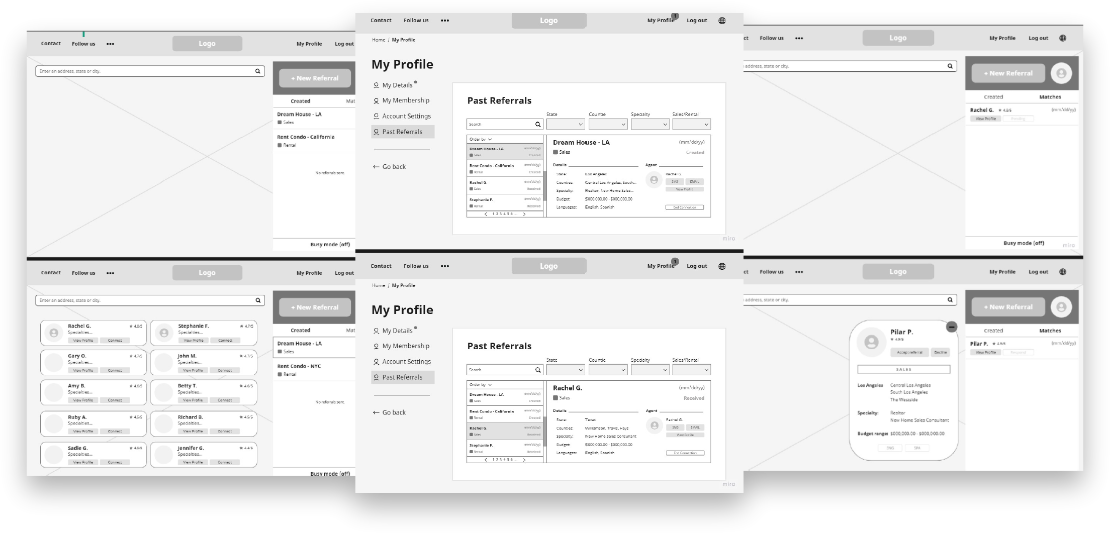 Brokers Bridge Application Wireframes