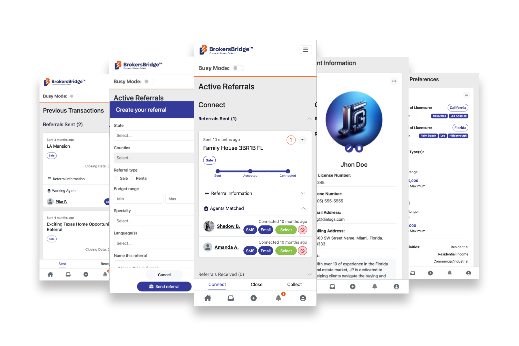 Brokers Bridge Application Screenshots